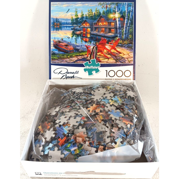 Loon Lake 1000 Piece Jigsaw Puzzle Darrell Bush by Buffalo - Picture 4 of 4